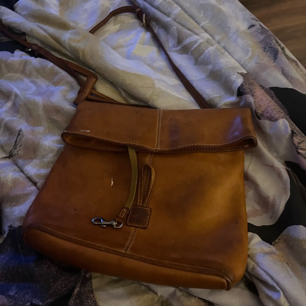 Crossbody authentic leather bag by Dooney and Bourke